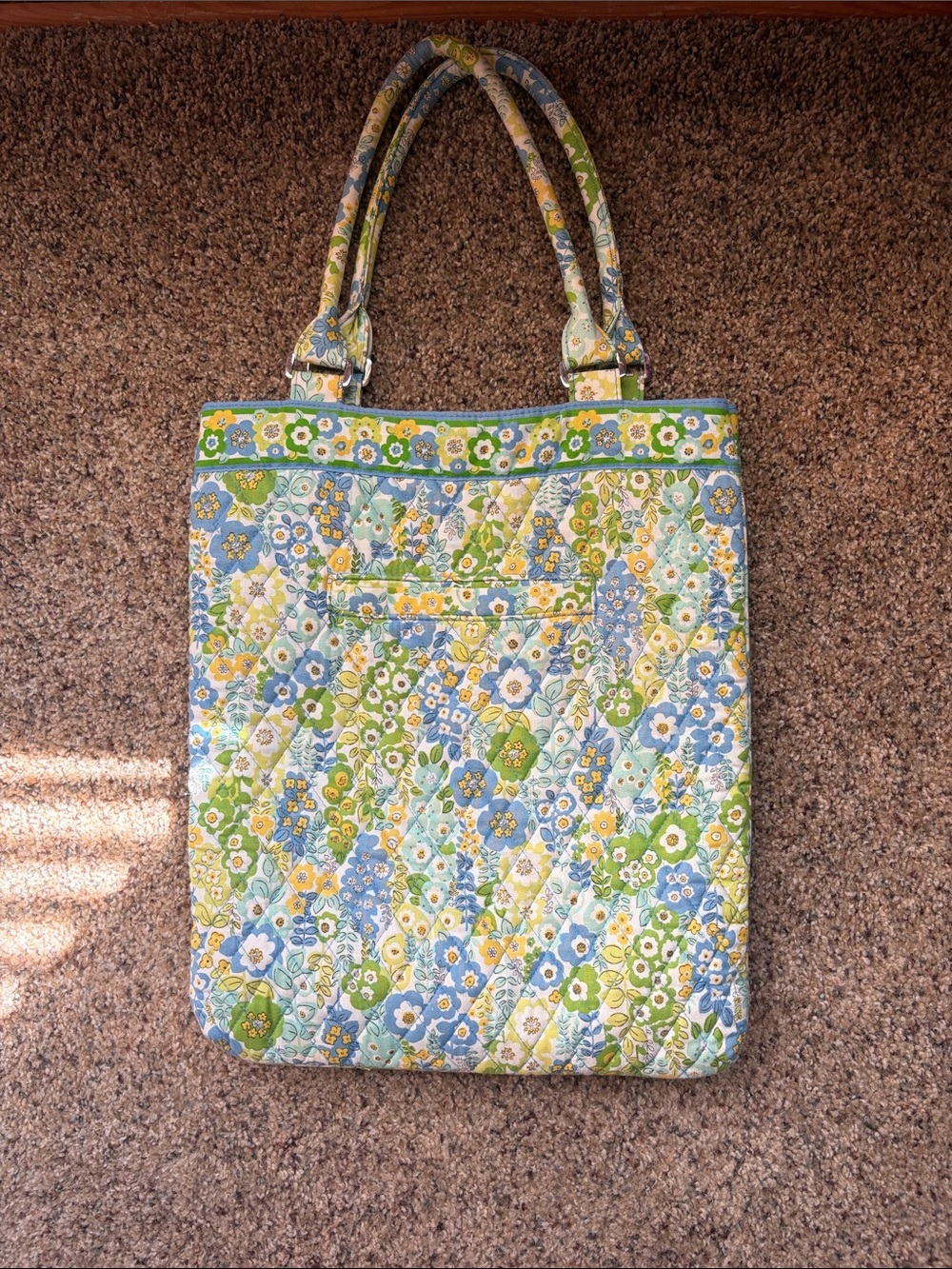 Quilted Vera Bradley Floral Tote Bag | Never Used | Blue, Green & Yellow